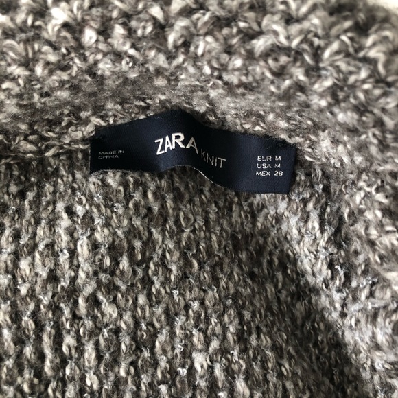 Zara Knit Gray Marled Duster Sweater Coat - Picture 8 of 9